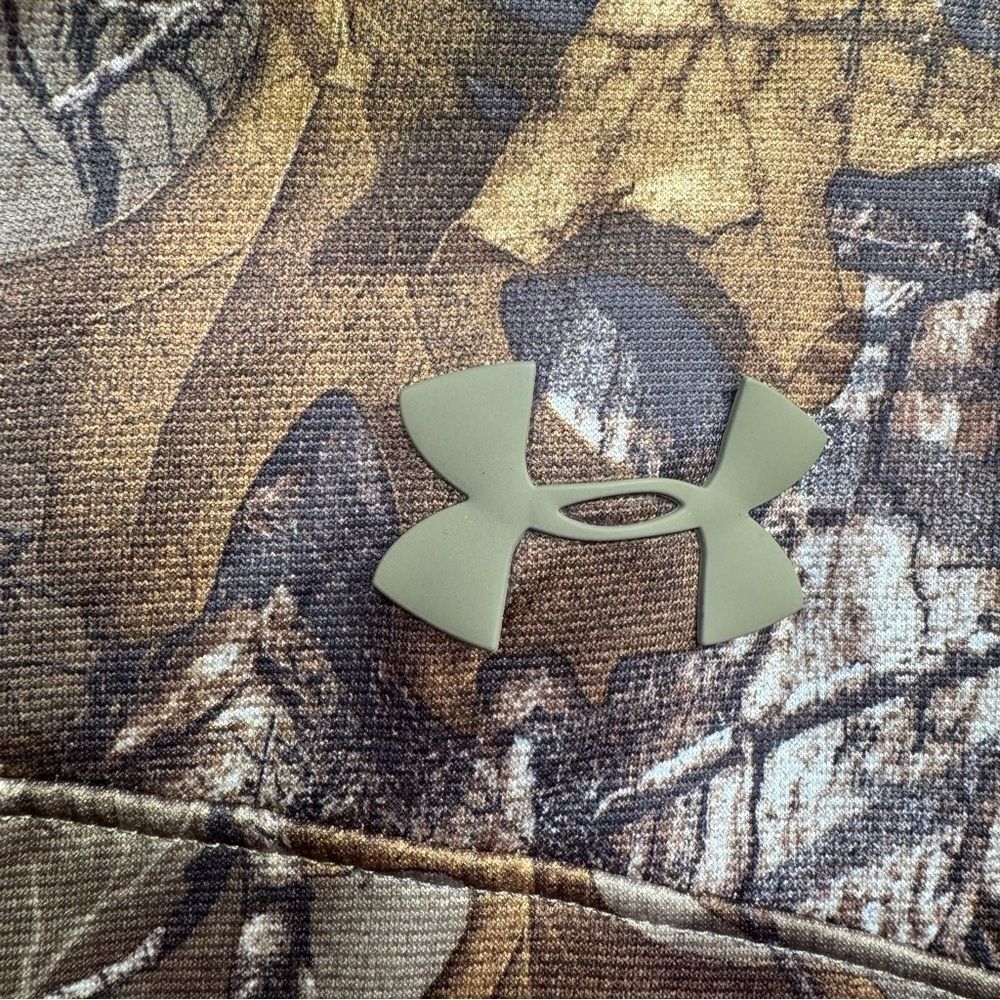Under Armour Camo Quarter Zip Fleece Pullover Realtree Hunting Jacket L Outdoor - Picture 11 of 16
